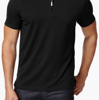 Alfani Men's Ottoman Zip Polo Black