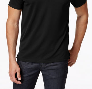 Alfani Men's Ottoman Zip Polo Shirt Black Size Large