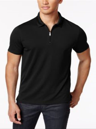 Alfani Men's Ottoman Zip Polo Black Size XX-Large