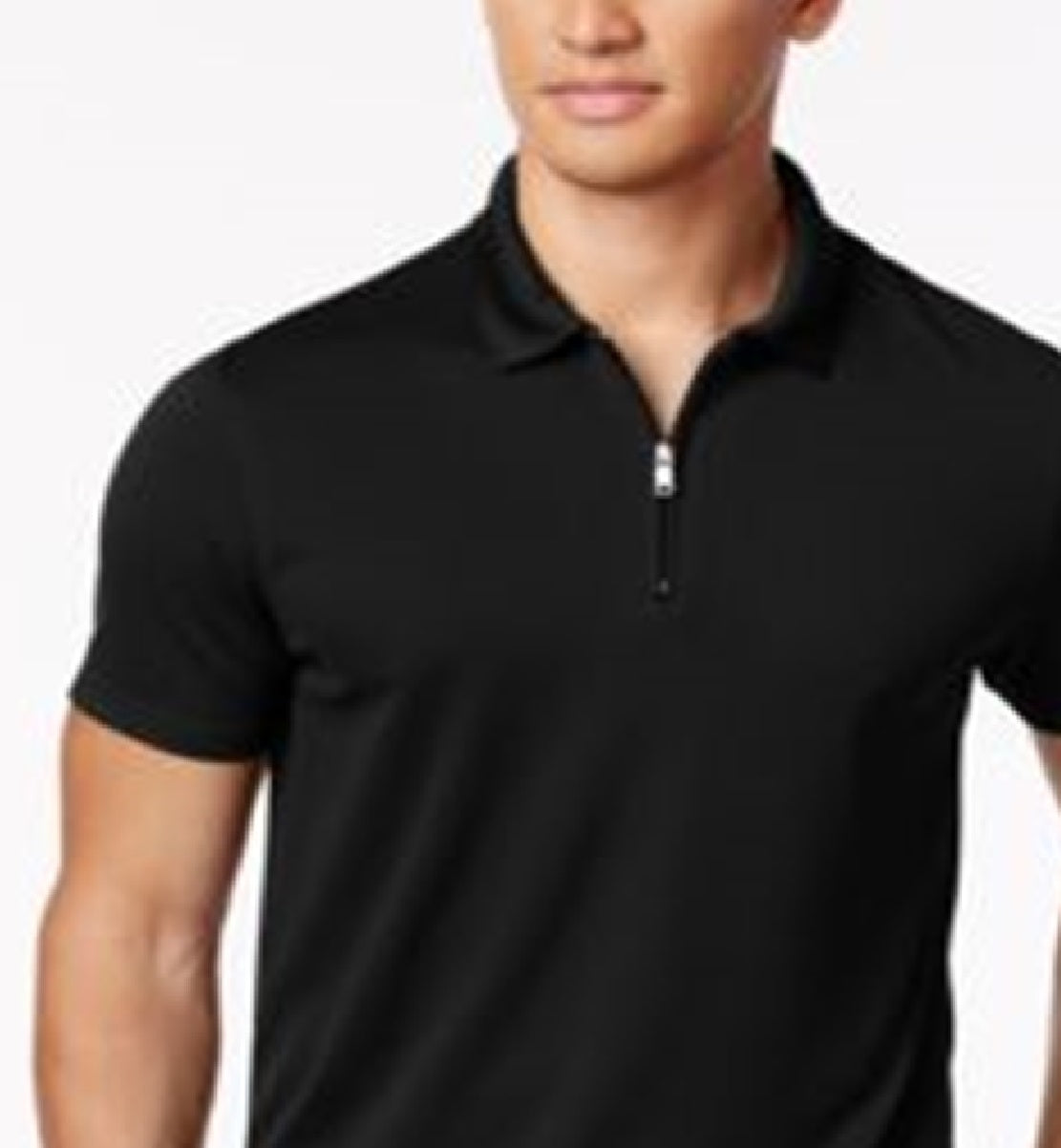 Alfani Men's Ottoman Zip Polo Black Size XX-Large