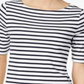 Charter Club Women's Cotton Striped Boat neck Top White/Blue Size Petite S/M