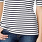 Charter Club Women's Cotton Striped Boat neck Top White/Blue Size Petite S/M