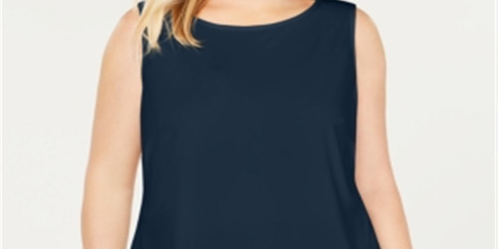 Charter Club Women's Plus Sleeveless Top Blue Size 1X