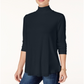 JM Collection Women's Turtleneck Top Blue Size Medium