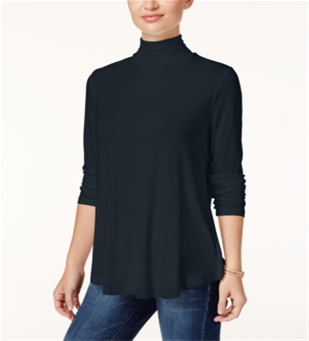 JM Collection Women's Turtleneck Top Blue Size Medium