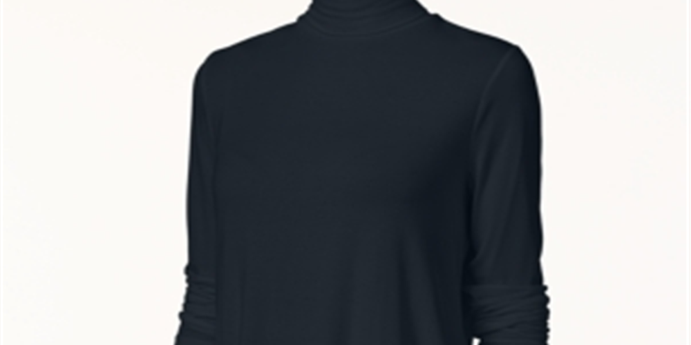 JM Collection Women's Turtleneck Top Blue Size Medium