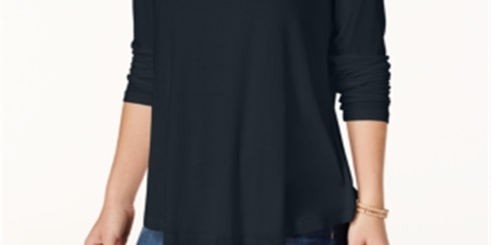 JM Collection Women's Turtleneck Top Blue Size Medium