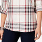 Style & Co Women's Plaid One Pocket Shirt Black Size Small