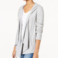 INC International Concepts Women's Hoodie Open Front Cardigan Sweater Gray Size X-Large