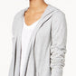 INC International Concepts Women's Hoodie Open Front Cardigan Sweater Gray Size X-Large