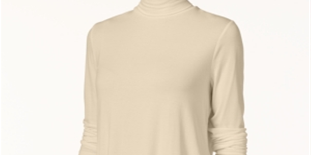 JM Collection Women's Turtleneck Top Brown Size Petite