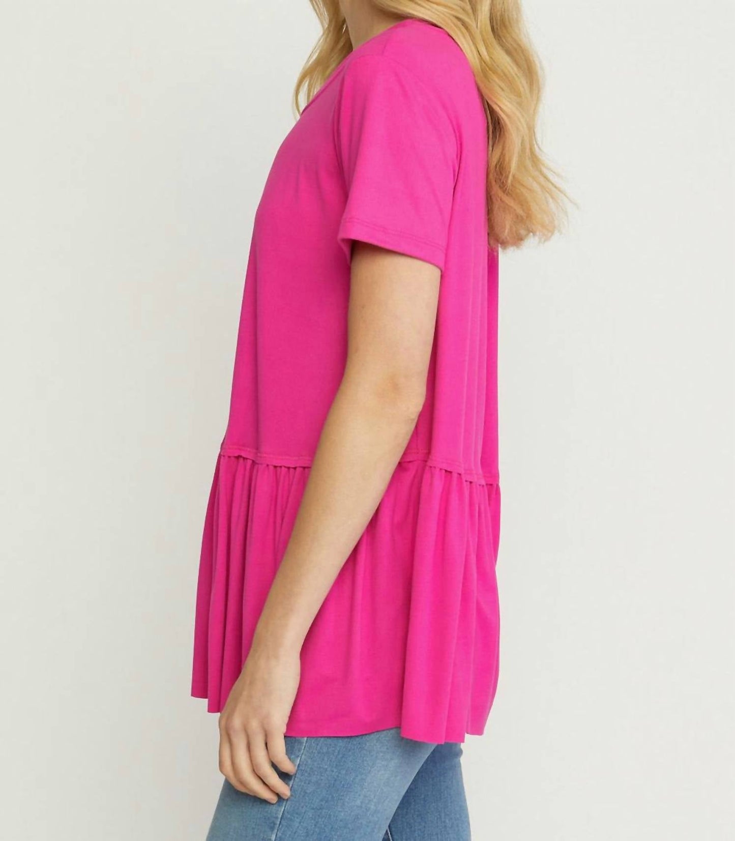 Entro - Short Sleeve Peplum Top