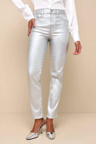 Daze - Smarty Coated Slim Straight Pants
