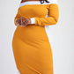The Curve La - Plus Size Knit Color Block Midi Dress