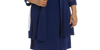 R & M Richards Women's Shift Dress and Jacket Blue Size 16W