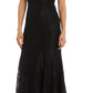 R & M Richards Women's Off The Shoulder Lace Gown Black Size 8 Petite