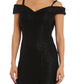 R & M Richards Women's Off The Shoulder Lace Gown Black Size 8 Petite