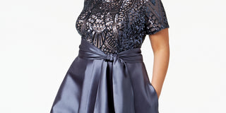 R & M Richards Women's High Low Gown Gray Size 18W