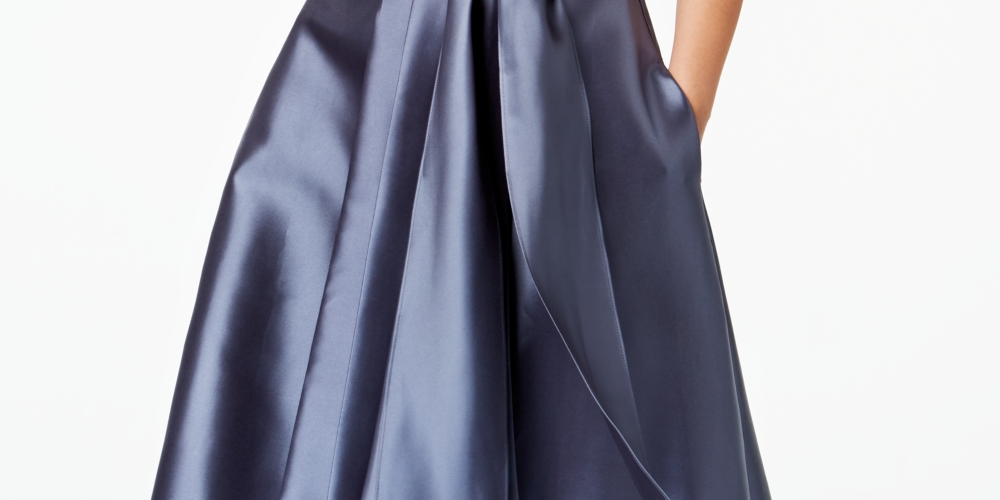 R & M Richards Women's High Low Gown Gray Size 18W