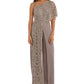 R & M Richards Women's One Shoulder Lace Jumpsuit Blue Size 12
