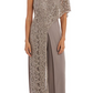 R & M Richards Women's One Shoulder Lace Jumpsuit Blue Size 12