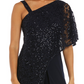 R & M Richards Women's One Shoulder Lace Jumpsuit Blue Size 12