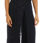 R & M Richards Women's One Shoulder Lace Jumpsuit Blue Size 12