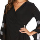 R & M Richards Women's Rhinestone Faux Wrap Dress Black Size 10