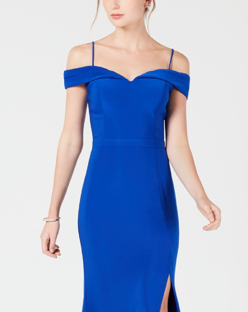 Morgan & Company Junior's Cold Shoulder Gown Blue Size 5