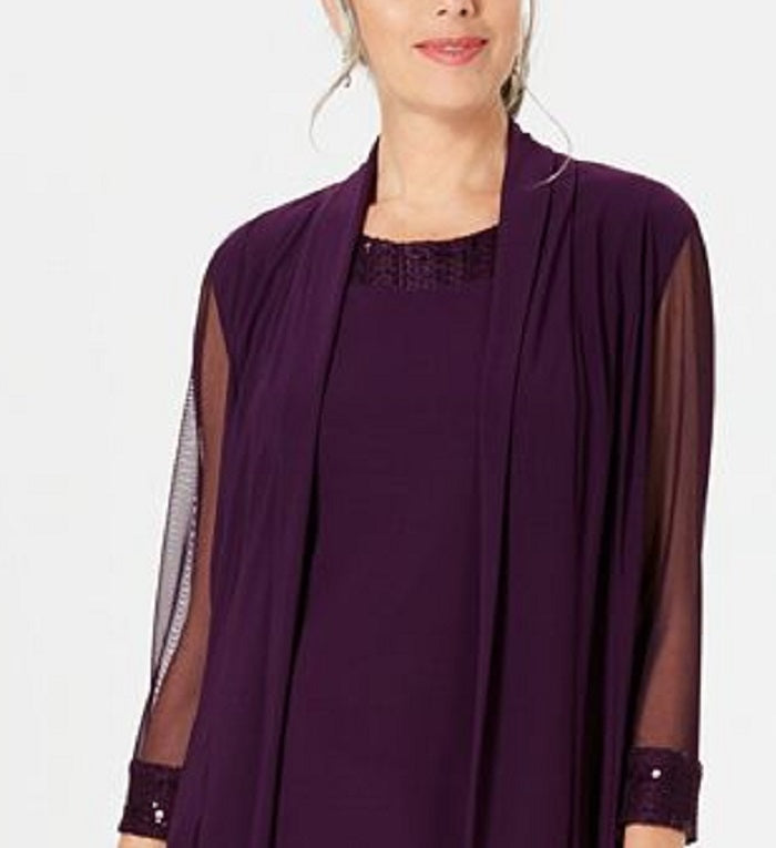 R & M Richards Women's Jacket & Dress Purple Size 4 Petite