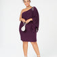 Morgan & Company Women's Plus One Shouldered Dress Purple Size 16W