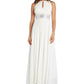 R & M Richards Women's Embellished Keyhole Cutout Gown White Size 6