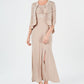 R & M Richards Women's Sequined Lace Empire Waist Gown & Jacket Brown Size 12