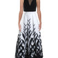 Morgan & Company Women's Printed Sleeveless V Neck Maxi Formal Fit Flare Dress Black Size 1