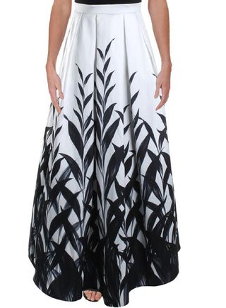 Morgan & Company Women's Printed Sleeveless V Neck Maxi Formal Fit Flare Dress Black Size 1