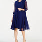R & M Richards Women's Embellished Dress & Duster Jacket Blue Size 8