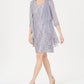 R & M Richards Women's Embellished Lace Sheath Dress & Jacket Gray Size 14