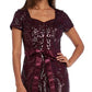 R & M Richards Women's Sequined Ribbon Belt Gown Purple Size 14