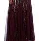 R & M Richards Women's Sequined Ribbon Belt Gown Purple Size 14