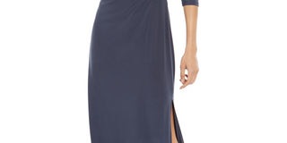 R & M Richards Women's Cold Shoulder Gown Gray Size 8