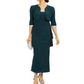 R & M Richards Women's Cropped Jacket & Ruffled Gown Green Size 8