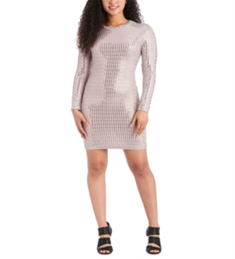 Morgan & Company Junior's Metallic Bodycon Dress Brown Size Small