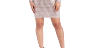 Morgan & Company Junior's Metallic Bodycon Dress Brown Size Small