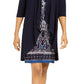 R & M Richards Women's Printed Necklace Dress & Draped Jacket Blue Size 10 Petite