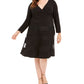 R&M Richards Women's V Neck Illusion Cocktail And Party Dress Black Size 20W