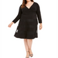 R&M Richards Women's V Neck Illusion Cocktail And Party Dress Black Size 20W