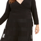R&M Richards Women's V Neck Illusion Cocktail And Party Dress Black Size 20W