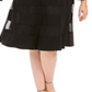 R&M Richards Women's V Neck Illusion Cocktail And Party Dress Black Size 20W