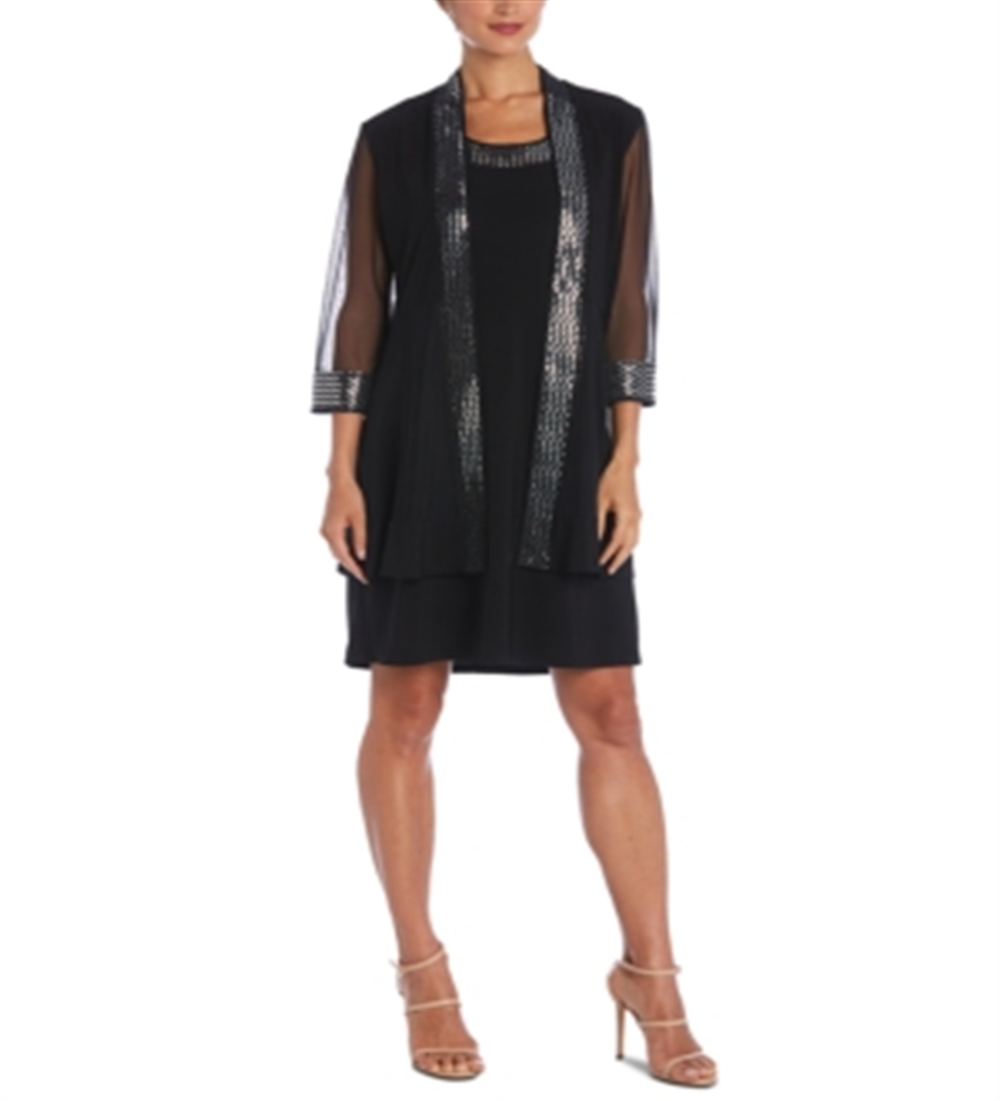 R&M Richards Women's Embellished Dress & Jacket Wine Size 10P