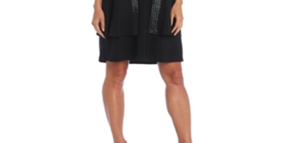 R&M Richards Women's Embellished Dress & Jacket Wine Size 10P